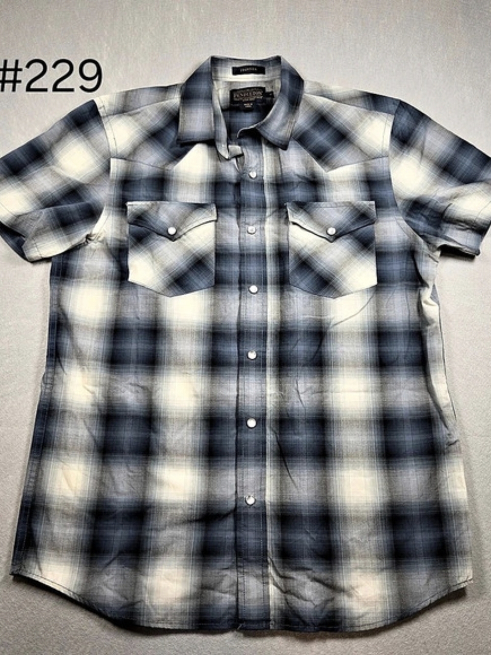 Pendleton Frontier Short-Sleeve Shirt Short-Sleeve Plaid Shirt Blue & White